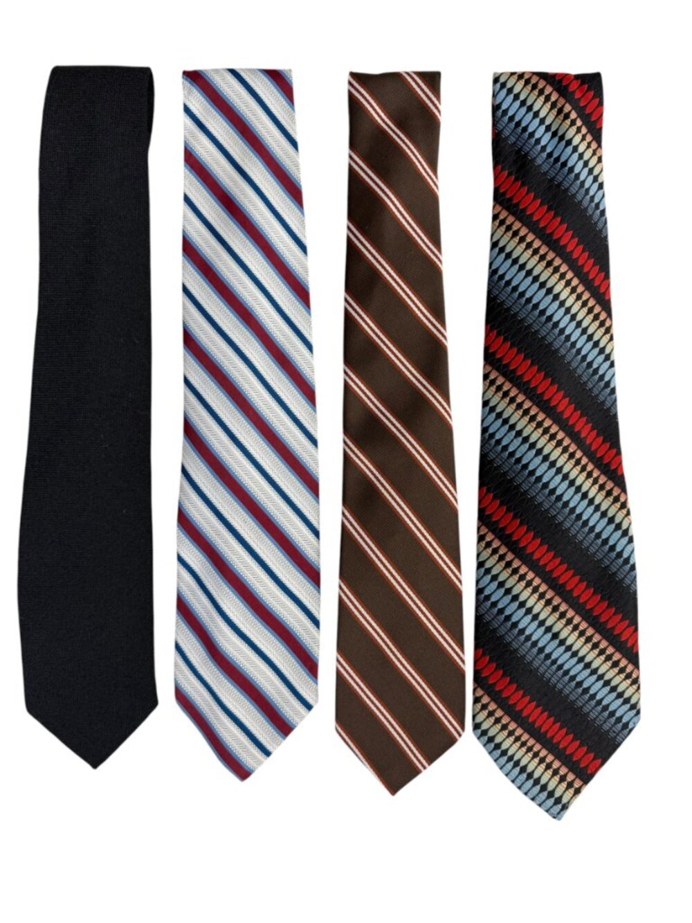Lot of 4 Vintage 70s Men's Ties Wembley Wemlon Prince Bellini Daytons 3"-4"
